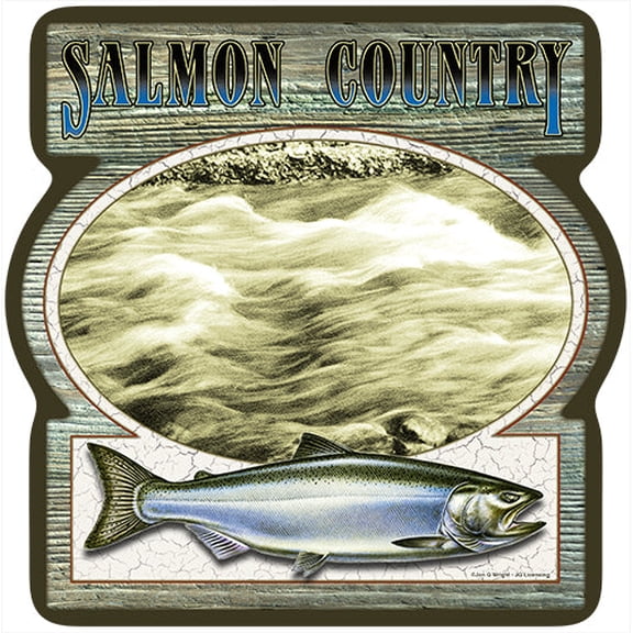 Salmon Country Novelty Sign | Indoor/Outdoor | Funny Home Décor for Garages, Living Rooms, Bedroom, Offices | SignMission personalized gift Wall Plaque Decoration
