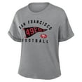 thumbnail image 2 of Women's Fanatics Heather Gray San Francisco 49ers Pennant Wave Tribute Tri-Blend Boxy T-Shirt, 2 of 3