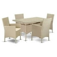 thumbnail image 2 of East West Furniture Valencia 5-piece Modern Metal Patio Set in Cream, 2 of 6