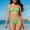 Green, variant on NTACZA Ladies Swimsuits High Cut Cheeky Bikini Sets Spaghetti Strap 2 Piece Womens Beach Wear L