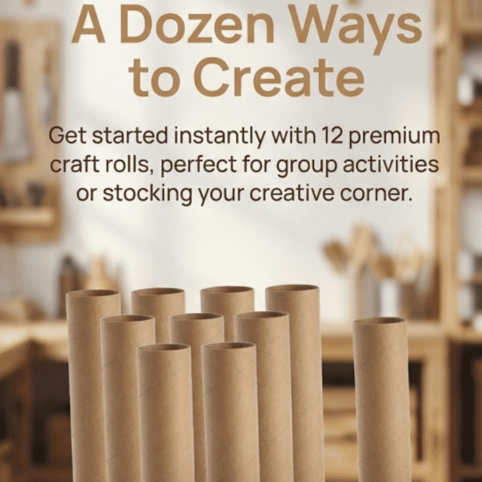 12 Pcs Cardboard Tubes Paper Towel Tubes Craft Rolls Durable Kraft Paper for School Art and Group Projects
