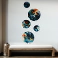 thumbnail image 3 of Designart "Marble Liquid Ink Blue and Orange III" Abstract Marble Metal Wall Art Set of 5 Piece, 3 of 5