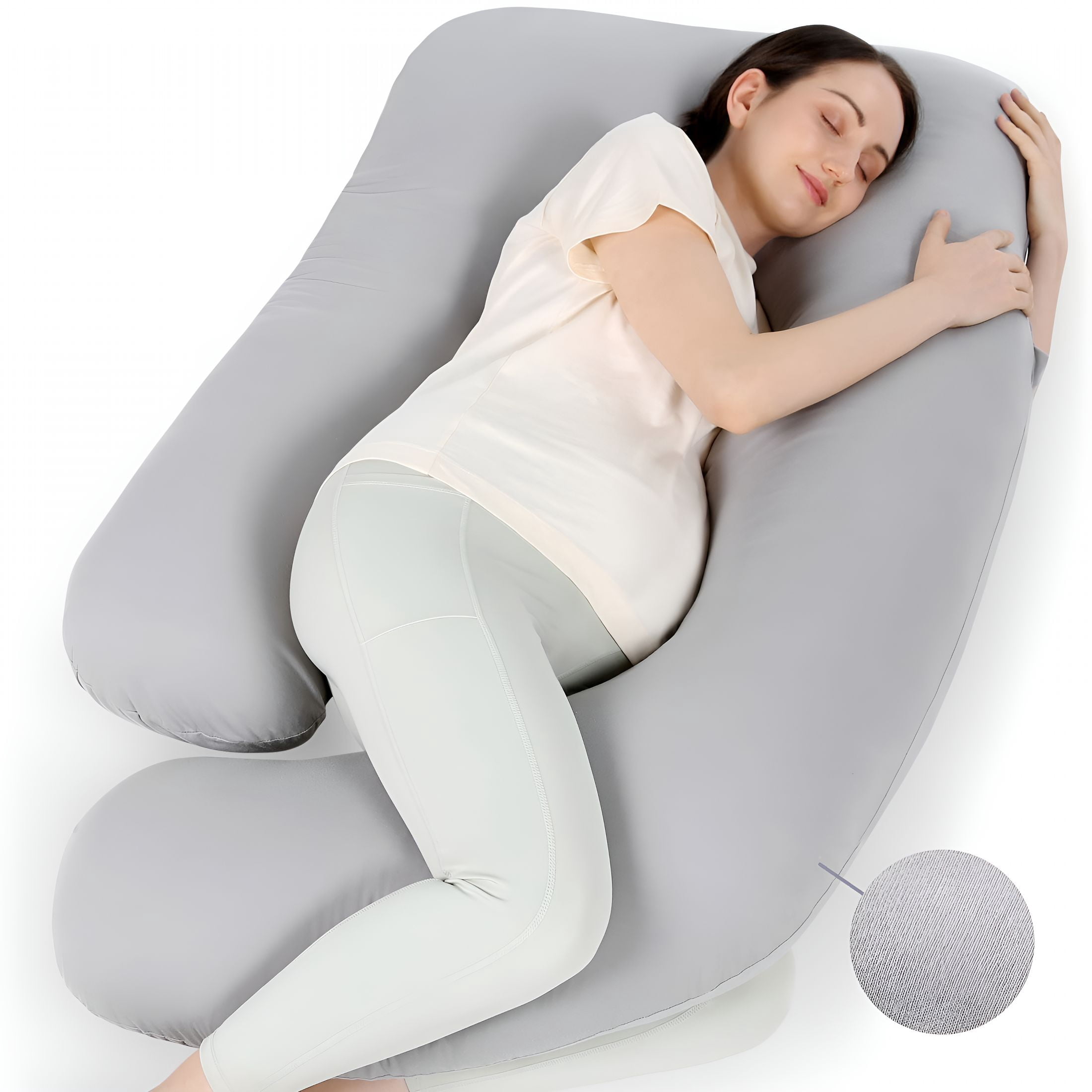 XIBUFE 2026 New Pregnancy Pillow with Soft Cover,Body Pillow for Pregnant Women,Maternity Pillow for Pregnant Women for Bed,Sofa,Nursery,Travel
