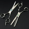 thumbnail image 4 of 2PCS 440c Steel 6 '' Green Hair Scissors Cutting Barber Tools Tiger Haircut Thinning Shears Hairdresser Scissors, 4 of 6