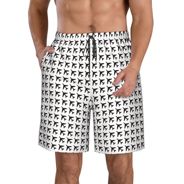 Fotbe Airplane Trajes de Baño Estampados para Hombre, Shorts de Verano de Secado Rápido, Ropa de Playa, Bañadores-X-Large