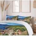thumbnail image 6 of Ambesonne Colorful Duvet Cover Sets, Scenic Vernazza Village, 2-King, Cobalt Blue and Multicolor, 6 of 7