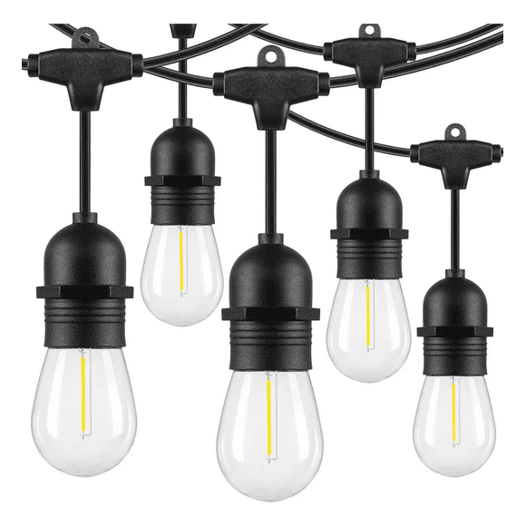 Guirnalda De Luces 24 Focos Exterior Led Impermeable 14.6m negro