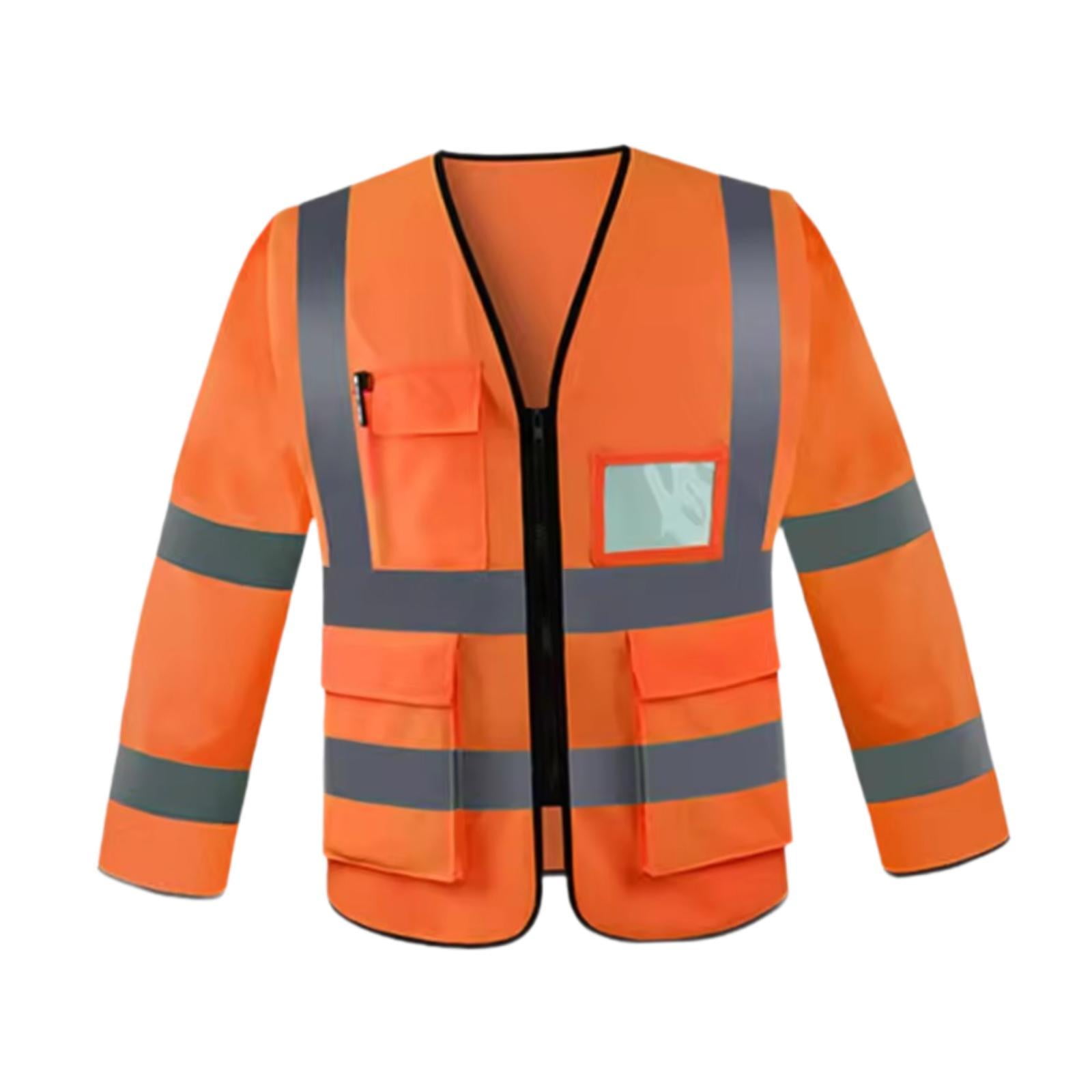 Reflective Safety Vest Long Sleeved High Visibility Lightweight Cloth for Construction Workers Outdoor
