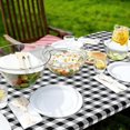 thumbnail image 2 of Lunfar Rectangular Tablecloth Gingham Black and White Plastic Tablecloth with Elastic Edges Flannel Waterproof Table Protector for Dining Room Garden Party Wedding or Home, 2 of 5