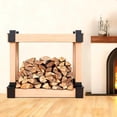 thumbnail image 2 of Amagabeli 2 Bases×2pack Firewood Rack Brackets Outdoor Heavy Fireplace Wood Storage Holder Kit Adjustable to Any Length Height Fireplace Lumber Wood Rack Pile Stacker Steel Black, 2 of 9