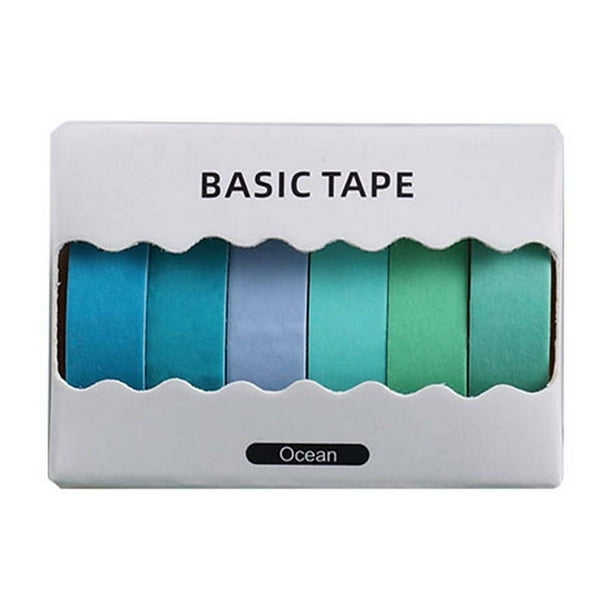 Juego de 6 Pegatinas de Papel Japonesas de Colores Sólidos Básicos No Repetitivos para Decoración de Notas y Cuadernos