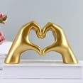 thumbnail image 3 of Figura de mano de amor con gesto de corazón, estatua, escultura para decoración de sala de estar. dorado, 3 of 9