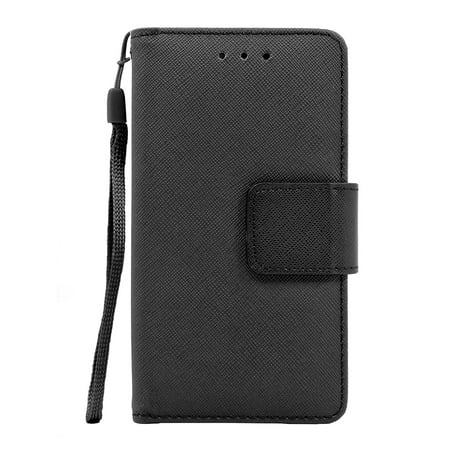 ZTE Grand X Max 2 / Z988 / ZMAX Pro / Kirk Leather Wallet Pouch Case Cover Black