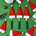 thumbnail image 5 of 10 piezas de sombreros de Navidad, mini sombrero de Papá Noel, tapas de piruleta, cubiertas de botellas de vino para la decoración de la cena de Navidad, suministros para fiestas de Año Nuevo, 5 of 5
