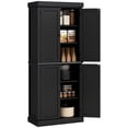 thumbnail image 3 of HOMCOM 72" Traditional Freestanding Kitchen Pantry Cupboard with 2 Cabinet, and Adjustable Shelves, Black, 3 of 10