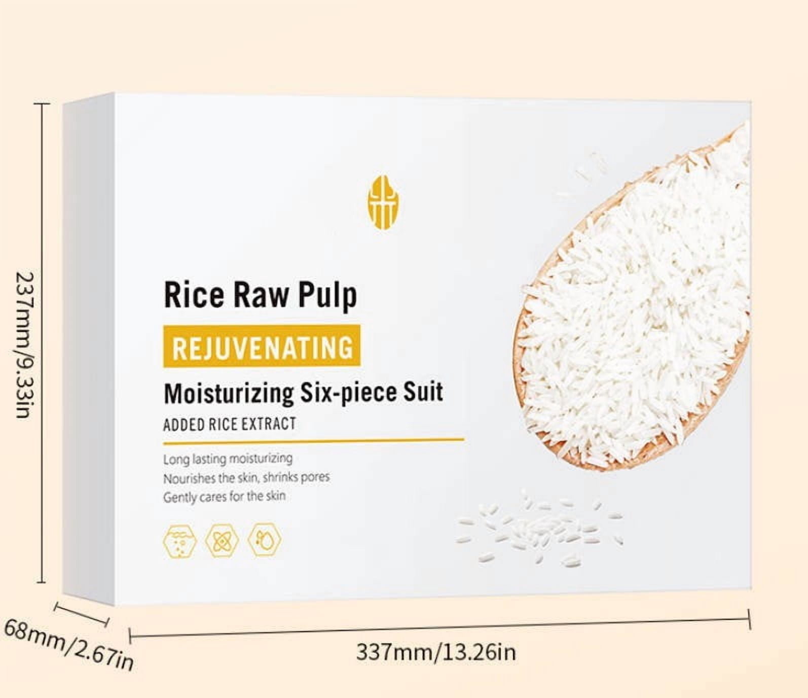QunYou Skin Care Products for Women 6PCS Rice Puree Rejuvenation and Moisturizing Hydrating Set 120ml+15ml+120ml