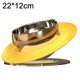 thumbnail image 2 of Cuenco para gatos protección de acero inoxidable vértebra cervical gatito vidrio boca oblicua doble cuenco MFZFUKR CPB-DE-SSW2471-2, 2 of 5