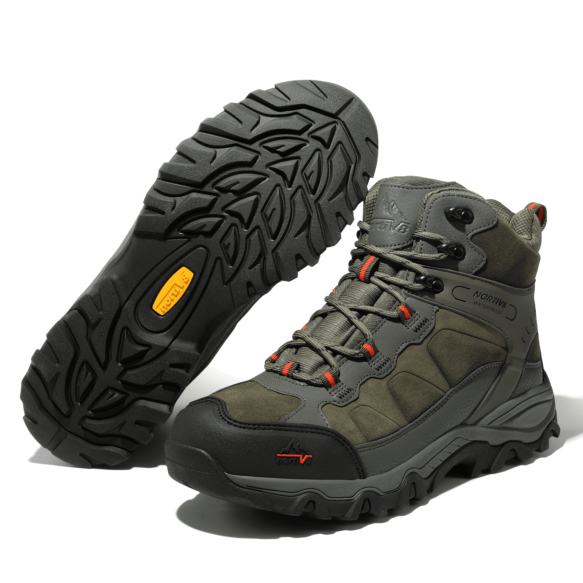 NORTIV 8 Men's Waterproof Hiking Boots Outdoor Mid Trekking Lightweight Mountaineering Shoes Paladin