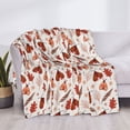 thumbnail image 3 of Naloa Autumn Brown Butterfly Flannel Fleece Throw Blanket for Bed Couch, Thick Blanket - All Seasons Suitable for Women, Men and Kids-60"x50", 3 of 6