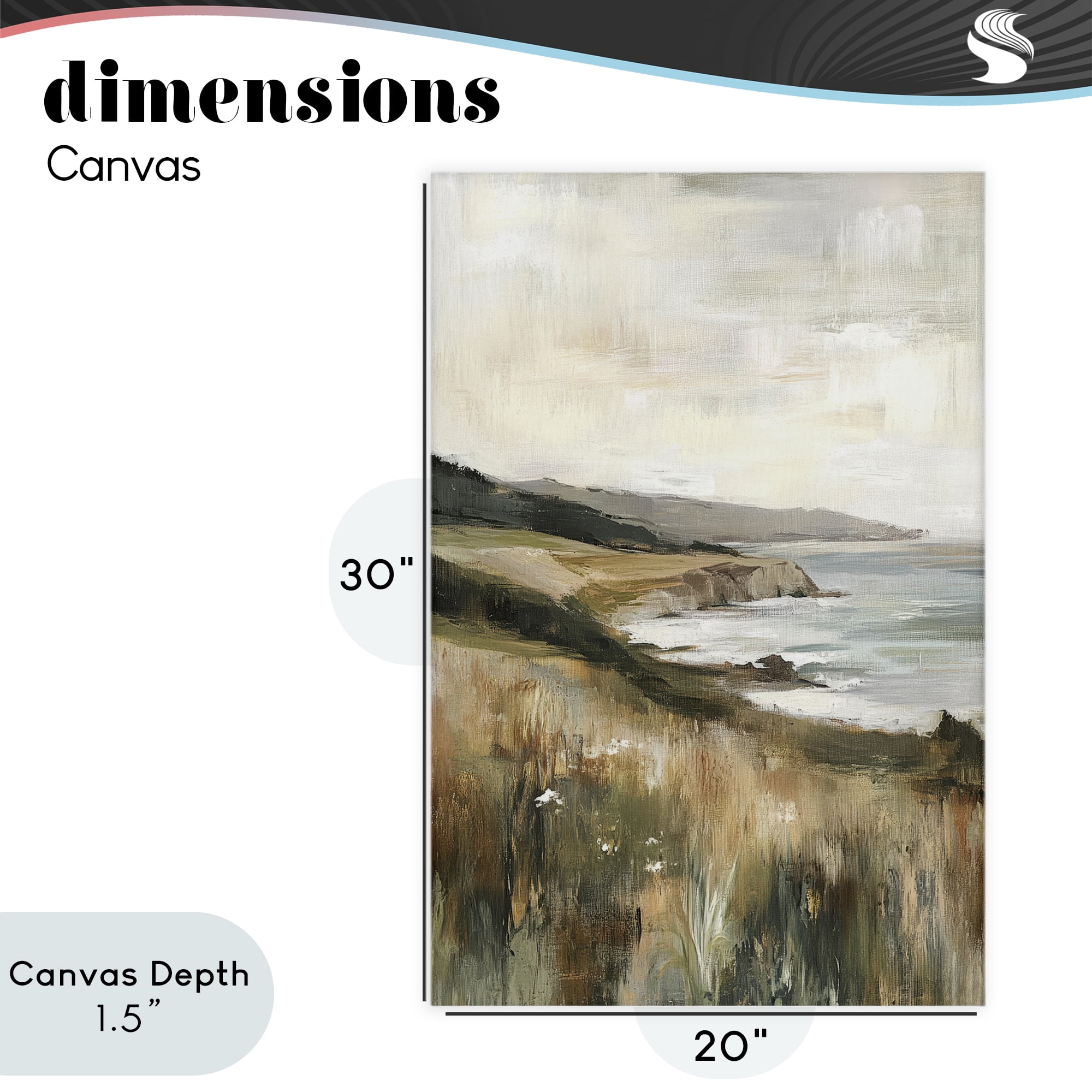 Stupell Industries Northern Coast Seaside Landscape Canvas Wall Art, design by Petal Prints Design