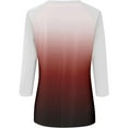 thumbnail image 4 of Aloohaidyvio 3/4 Sleeve Shirts for Women,Womens Trendy Tops 3/4 Sleeve Shirts Crew Neck Loose Casual Blouses Gradient Print T shirts, 4 of 5