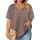 thumbnail image 2 of Tops de Manga Corta de Tamaño Más de las Mujeres, Blusas de Cuello en V Impresas de Verano de Moda para Uso Casual, Diario Y de Fiesta, 2 of 6