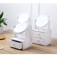 thumbnail image 3 of Mirror vanity with cosmetic organizer boxes and 360-degree swivel mirror, 3 of 4