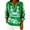 Green, variant on Womens Linen Tops Summer Casual Loose 3/4 Sleeve Shirts for Beach Vacation Trendy Print V Neck Blouses Tops Black XXL