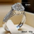 thumbnail image 3 of K-KED 925 Sterling Silver Crystal Rings Womens Engagement Wedding Fashion Ring sz 6-10-9, 3 of 6