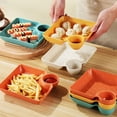 thumbnail image 4 of facefd Dumpling Plate with Vinegar Space Snack Pastry Cookie Platter Japanese Style Divided Food Tray Sauce Dish Tableware Kitchen Green, 4 of 6
