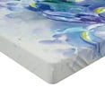 thumbnail image 2 of Ambesonne Floral Fitted Sheet, Iris Fresh Colors, Twin XL Size, Lilac Teal Ecru, 2 of 3