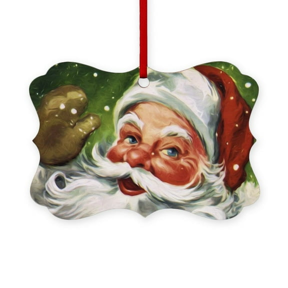 CafePress - Vintage Santa Face 1 Ornament - Scroll Ornament