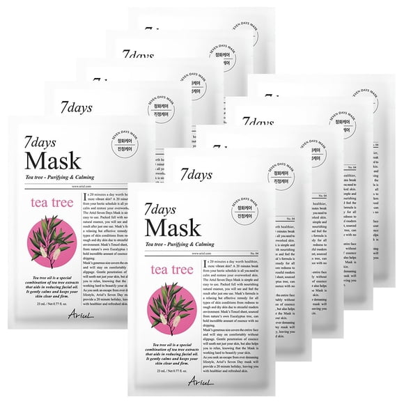 Mascarilla Facial de Té Verde Ariul 7 Días para Piel Grasa y Sensible