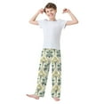 thumbnail image 2 of FORMRS Boys Pajama Pants with Pockets Size 9-10Y Kids Lounge Sleep Bottoms, Beige Floral Pattern, 2 of 8