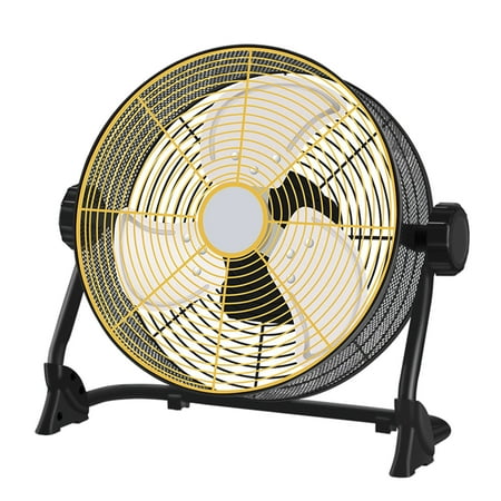 

Hadanceo Floor Fan 12 Inch Battery Operated Portable Cordless Metal Blade High Velocity Outdoor Fan Industrial Style Charging Floor Fan for Camping Travel Patio Indoor