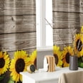 thumbnail image 6 of Sunflower Kitchen Curtains 63 Inch Length Wooden Board Window Curtains Over Sink Set of 2, Summer Curtain for Bedroom Living Room, Farmhouse Vintage Kitchen Decor 42x63 Inch, 6 of 6