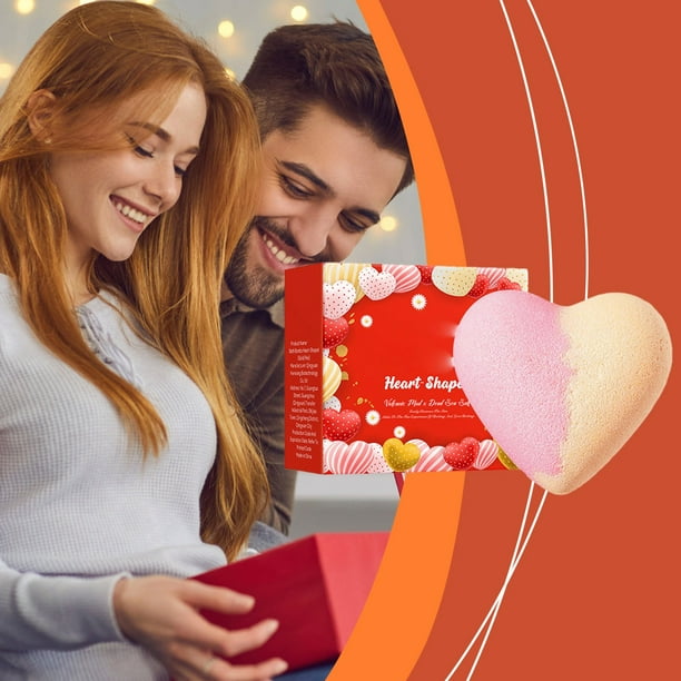 Bola de baño con forma de corazón para San Valentín, baño corporal profundo y limpio