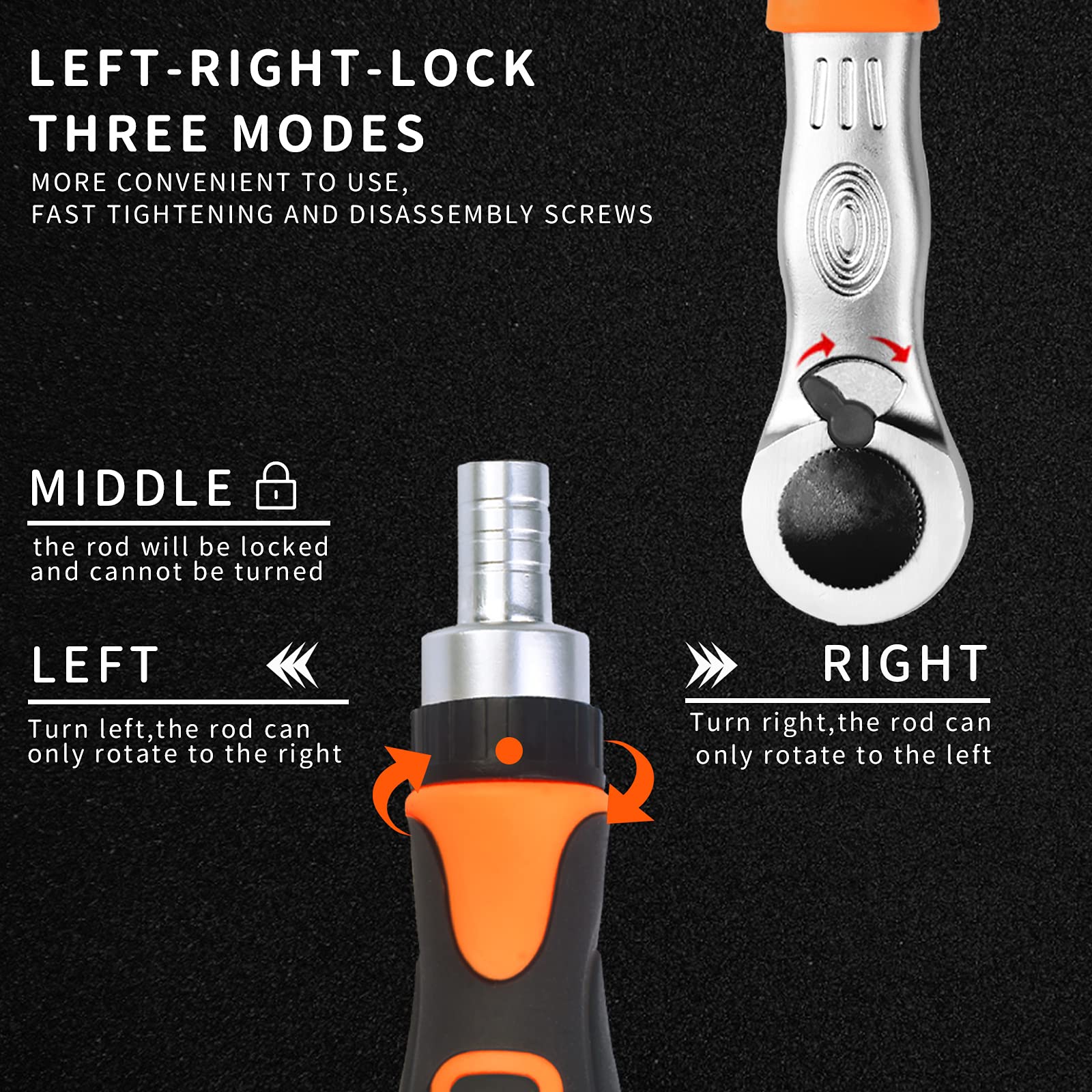 ETEPON 38 in 1 Ratchet Screwdriver Set with Sockets, Magnetic Tips, Rotating Handle, Universal Joint & Storage Case for Electronics, Car, Bike Repair
