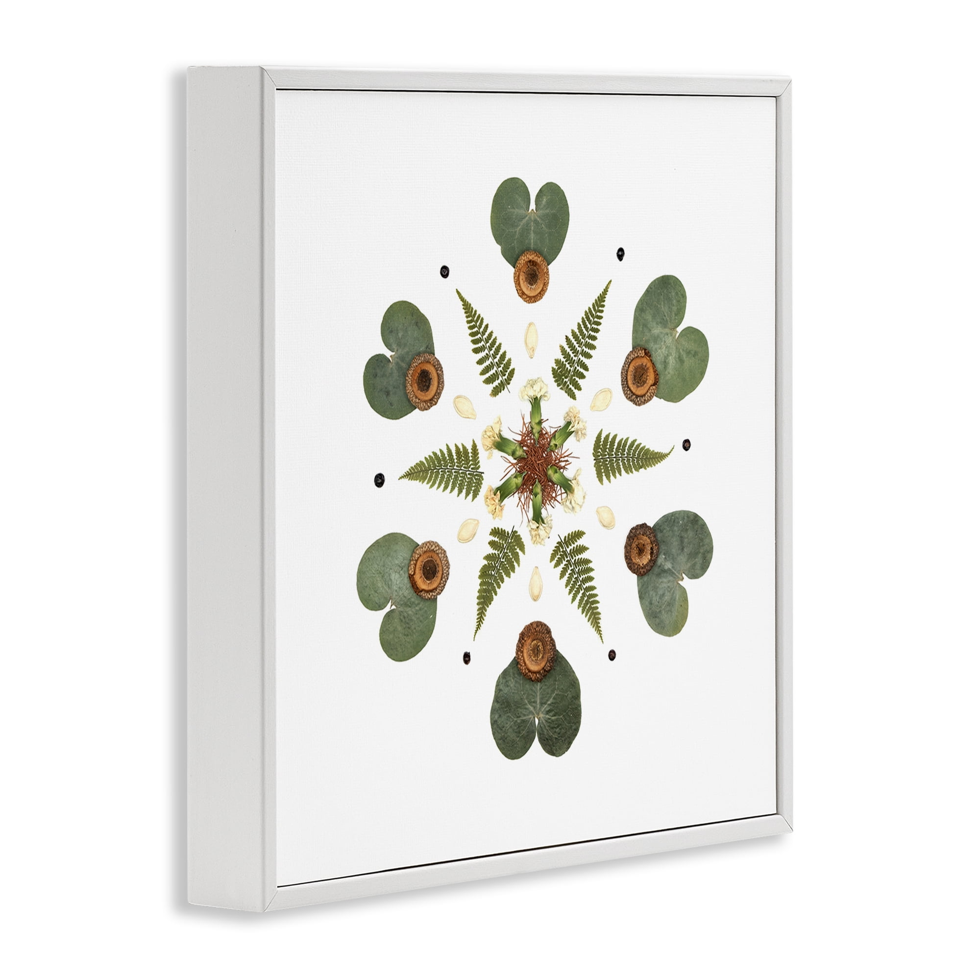 Stupell Industries Lily Pad & Fern Mandala White Framed Giclee Art, design by Beth Adoette