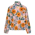 thumbnail image 6 of Jackets for Women Winter Coat Jackets Flannel Stand Collar Jacket(Pink Background Orange Floral Pattern,Size:S-4XL), 6 of 7