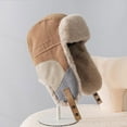 thumbnail image 2 of ZQUUVOU Winter Trapper Hat for Men Women Fleece Lined Warm Hats with Ear Flaps Windproof Waterproof Russian Hats Khaki, 2 of 5
