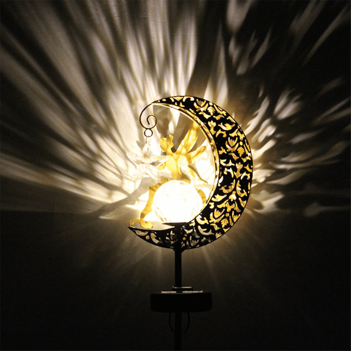 Solar Pathway Lights, Moon Fairy Glass Angel Decorative Outdoor Decorative Lights Waterproof