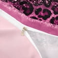 thumbnail image 4 of Homewish Pink Cheetah Printed Duvet Cover Queen for Girls, Princess Glitters Print Queen Bedding, Pink Reversible, 3pcs 1 Duvet Cover and 2 Pillowcases, 4 of 6