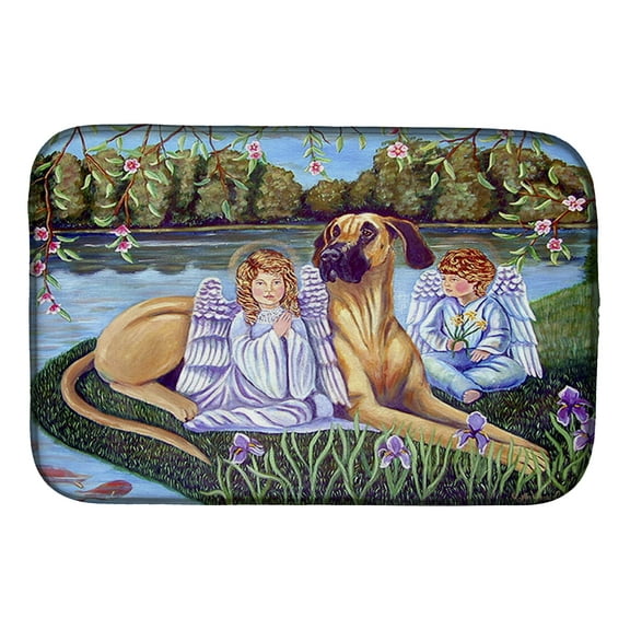 Caroline's Treasures Angels with Great Dane Dish Drying Mat