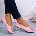 thumbnail image 6 of CQONEPT Women's Pointed Toe Pearl Flats Suede Comfortable Dress Flats for Wedding Non Slip Soft Sole Office Flat Shoes Pink 43, 6 of 6
