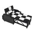 thumbnail image 6 of Holaki 70.5'' Convertible Couch Bed,Extra Long Teddy Fabric Single Pull Out Sofa Bed,4 in 1 Adult Sleeping Chair,Recliner Chair with Pillow,Adjustable Backrest,Black White, 6 of 10