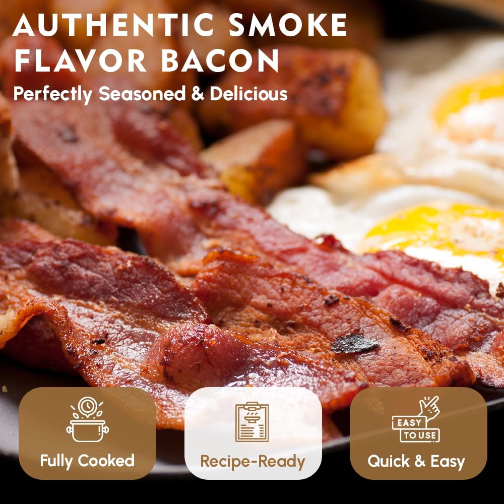 (12 Cans Pack) Werling Canned Bacon 12 Oz Smoke Flavor Added Fully Cooked Ready to Eat Bacon Shelf-Stable Canned Meat Long Term Storage Camping Survival and Emergency Preparedness Canned Food