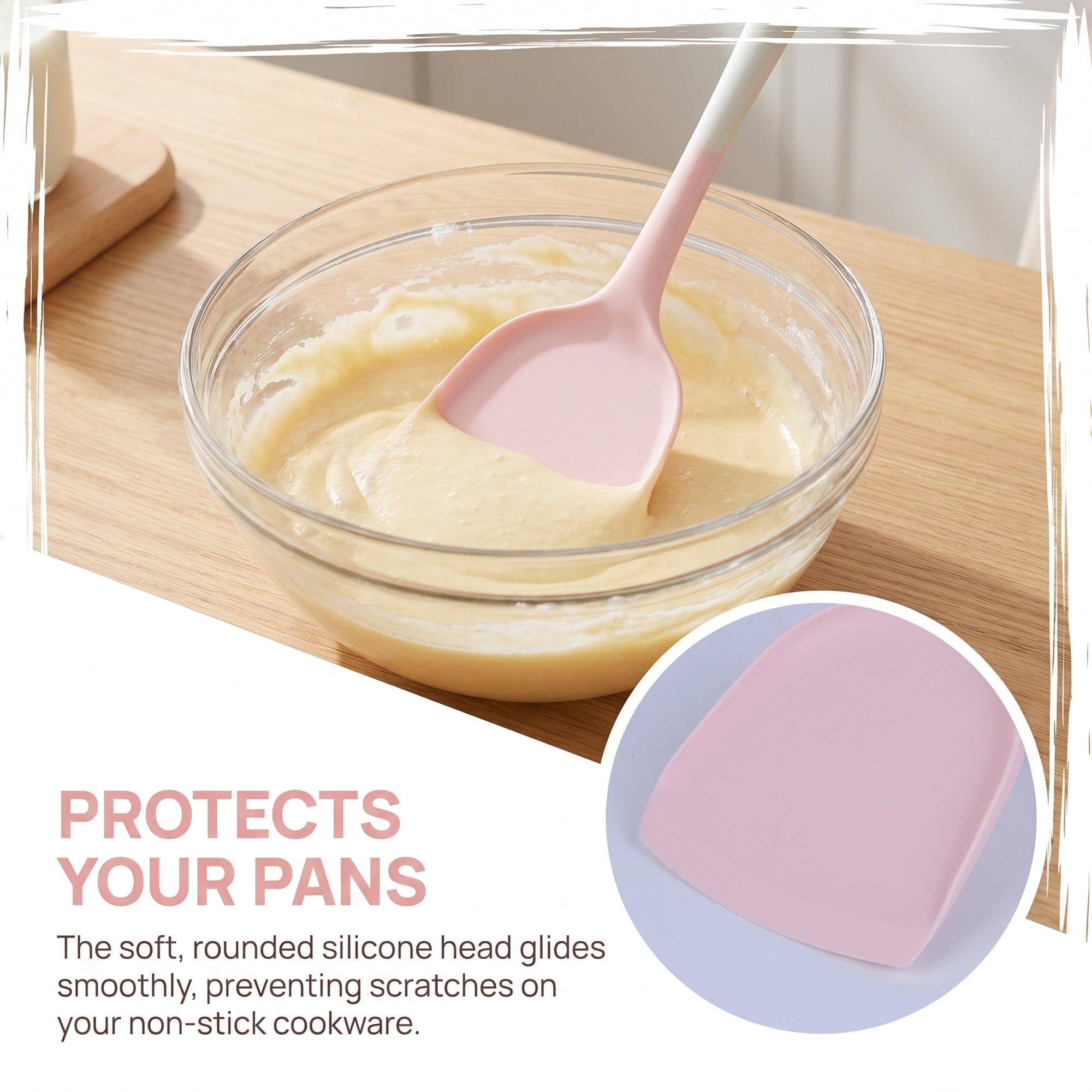 Unique Bargains Kitchen Utensils Heat-Resistant Safe Spatula for Frying Pink 12.8x3.9 in