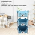 thumbnail image 3 of Storage Trolley Cart, Silent Moving 3 Tiers Cartoon Durable Movable Storage Rack With Lockable Wheels For Toiletries Towels Crafts, 3 of 8