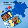 thumbnail image 5 of Bento boxes, Leak-Proof Lunch Box Containers, 1500ML-7 Compartment Bento Lunch Box with Cutlery Set, Stackable Bento Box for Adults, Microwave and Dishwasher Safe Lunchbox(Royal Blue), 5 of 6